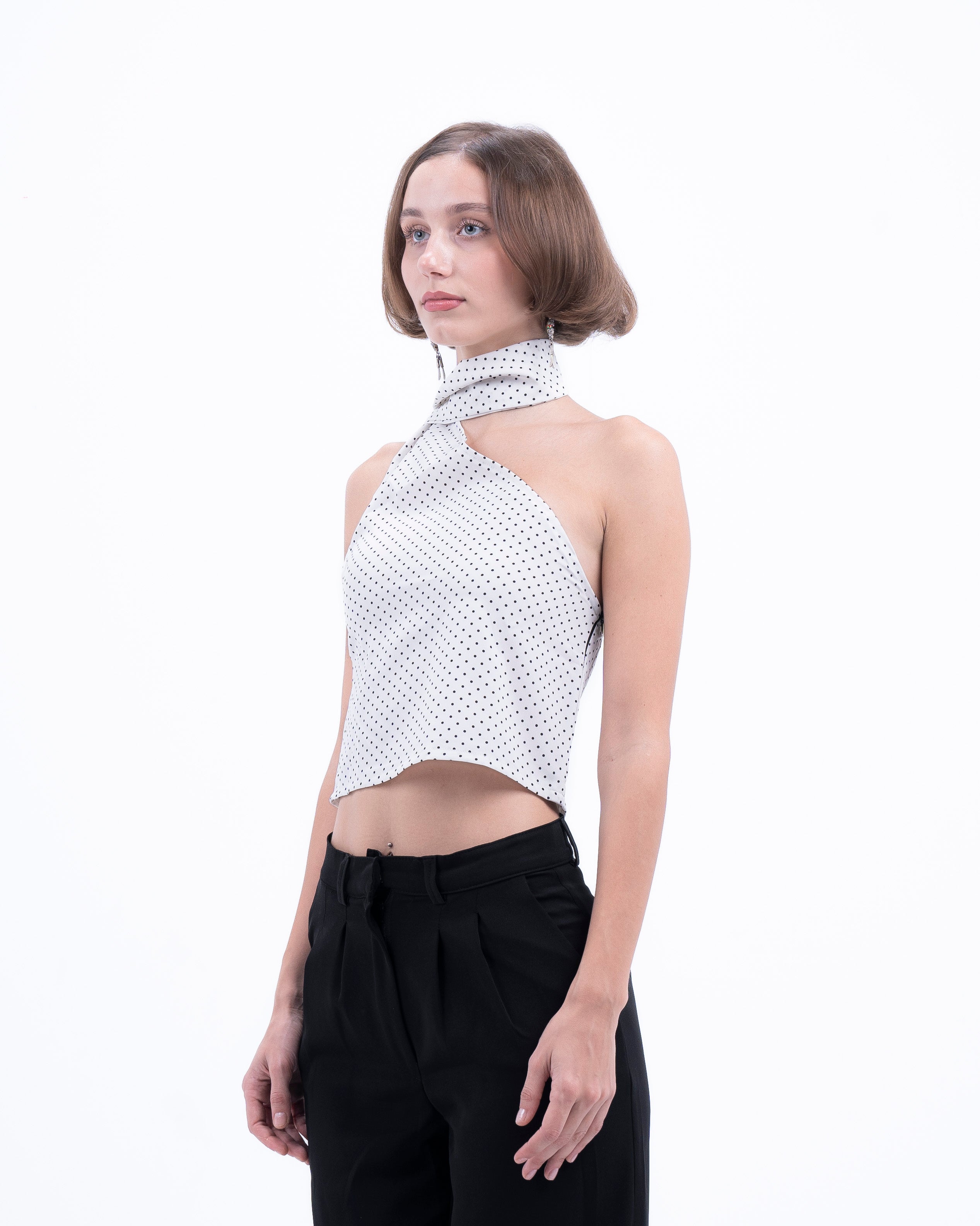 Polka Dot Halter Neck Top
