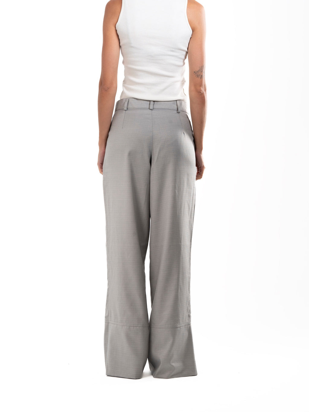Wide-Leg Button Tailored Pants